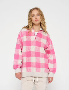 Sudadera Check Pink