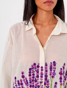 Camisa Greta Lavanda Blanca