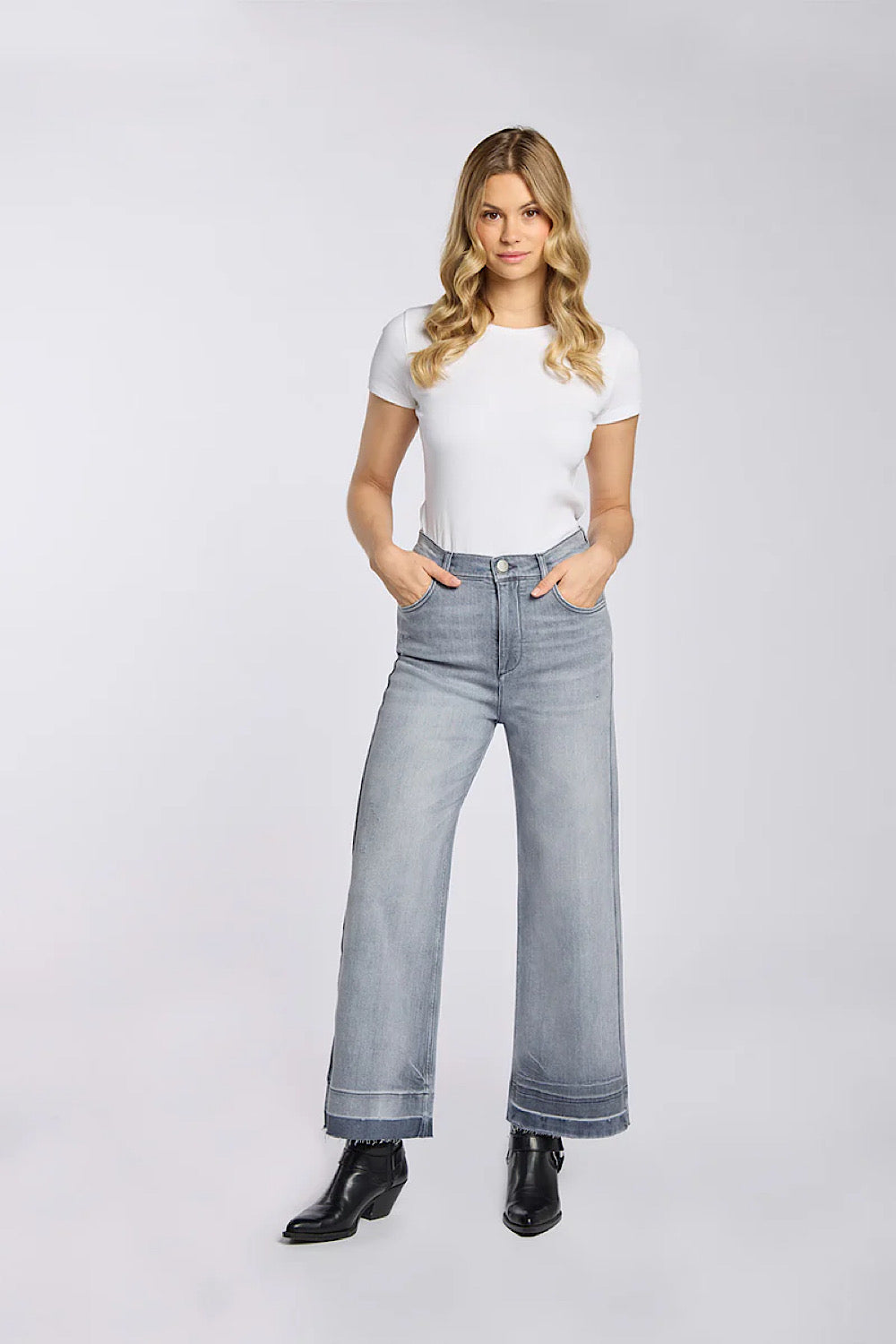 Vaqueros Wide Leg Grey