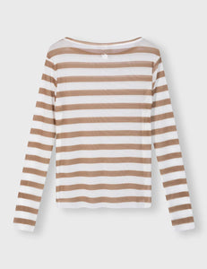 Top Mesh Stripes Brown