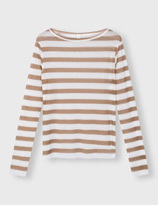 Top Mesh Stripes Brown