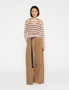 Top Mesh Stripes Brown