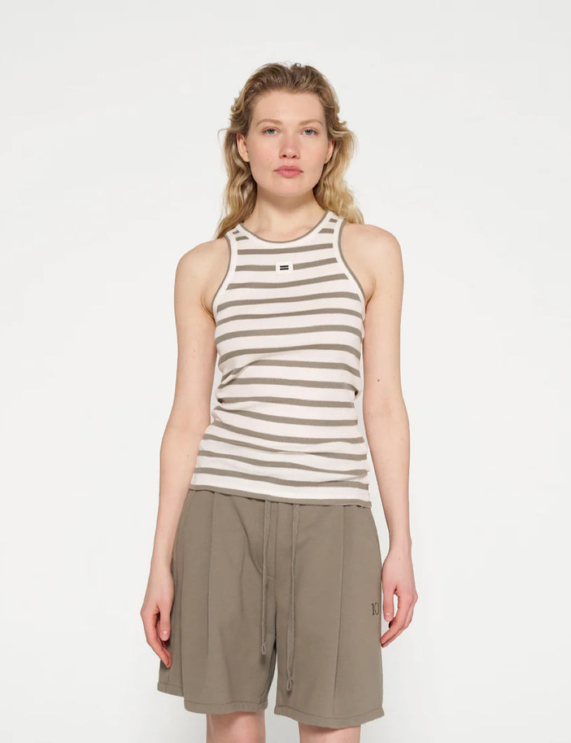 Top Tank Stripes Sage