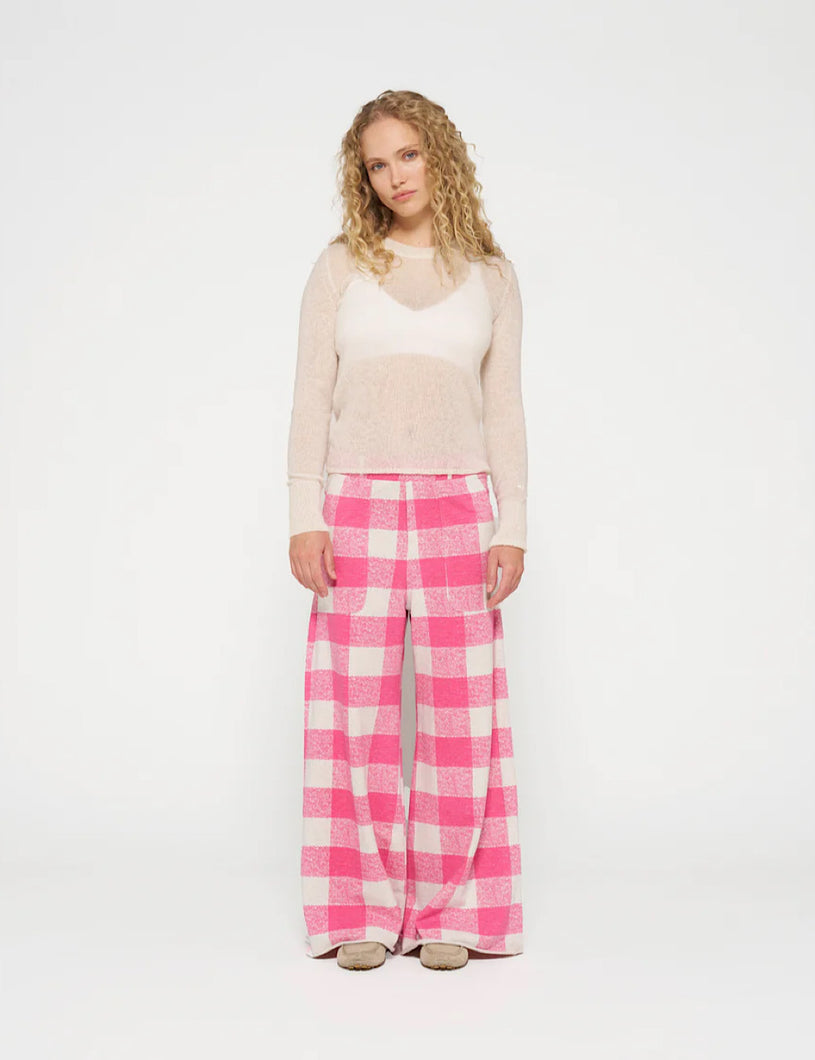 Pantalones Check Pink